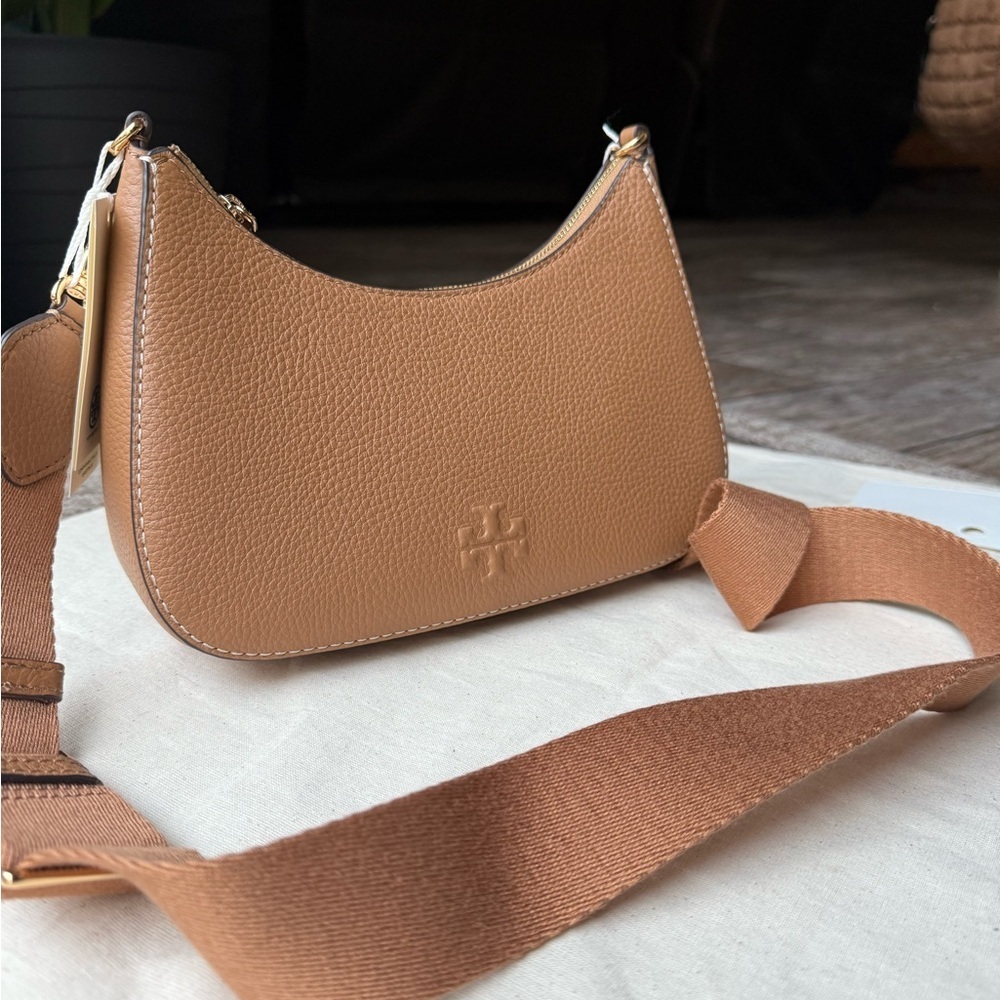 New ToryBurch THEA CONVERTIBLE CROSSBODY TIRAMISU 2 straps